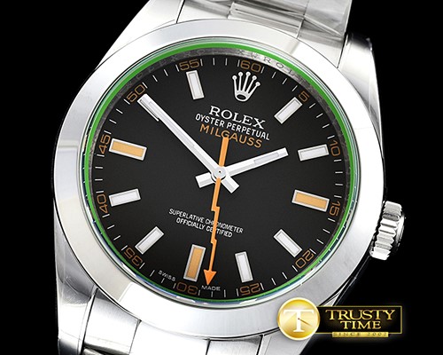 롤렉스 Milgauss Black 116400M SS/SS Black ARF Asia 2824 -ROLMIL024