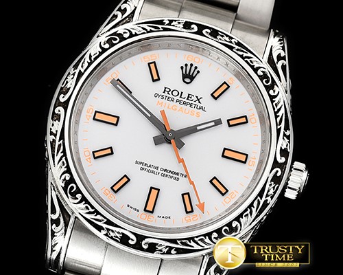 롤렉스 Milgauss 116400M Sp. Engrv SILV/SS White Asia 2836 -ROLMIL027A