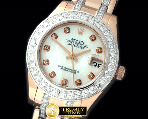 롤렉스 Diam Bez RG MOP Wht/Diam Asian Eta 2824 -ROLMP019A