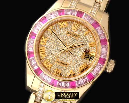 롤렉스 Diam/Ruby Bez YG Diamond/Roman Asian Eta 2824 -ROLMP021A
