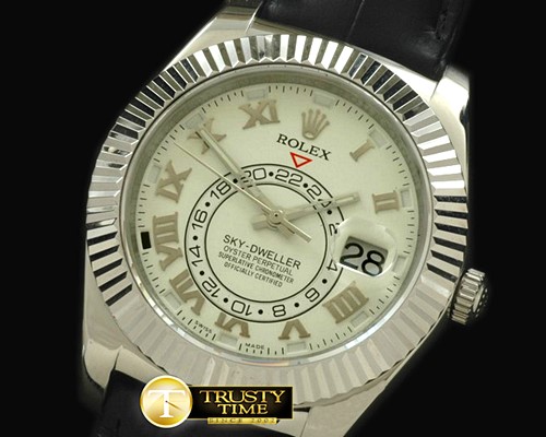 롤렉스 Skydweller SS/LE Roman White Asian 2813 -ROLSKD005B