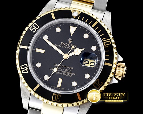 롤렉스 16613 YG/SS Black Submariner BP My9015 Mod 3135 -ROLSUB0188D