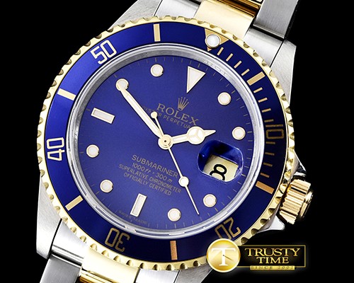롤렉스 16613 YG/SS Blue Submariner BP My9015 Mod 3135 -ROLSUB0188E