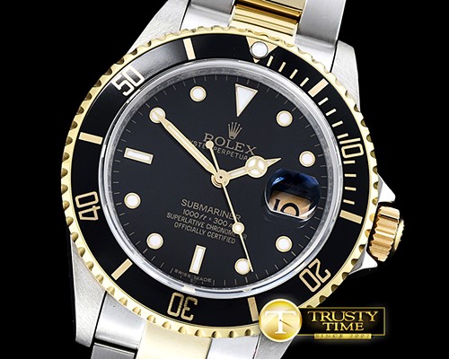 롤렉스 Submariner 16613 YG/SS Black BP Ult A3135 Mod -ROLSUB0209A