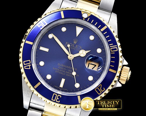 롤렉스 Submariner 16613 YG/SS Blue BP Ult A3135 Mod -ROLSUB0209B
