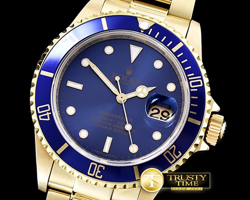 롤렉스 Submariner 16618 YG/YG Blue BP Ult A3135 Mod -ROLSUB0210B