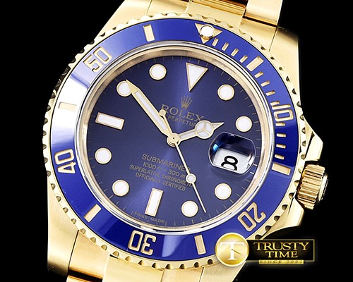 롤렉스 Submariner 116618 YG/YG Blue BP Ult A3135 Mod -ROLSUB0211B