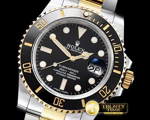 롤렉스 Submariner 116613 YG/SS Black JF A3135 Mod -ROLSUB0218