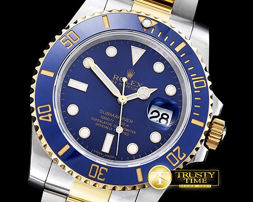 롤렉스 Submariner 116613 YG/SS Cer Bez Blue JF Asia 2836 -ROLSUB0219A