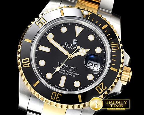 롤렉스 Submariner 116613 YG/SS Cer Bez Blk Noob Asia 2836 -ROLSUB0224A