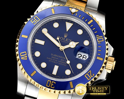 롤렉스 Submariner 116613 YG/SS Cer Bez Blue Noob Asia 2836 -ROLSUB0224B