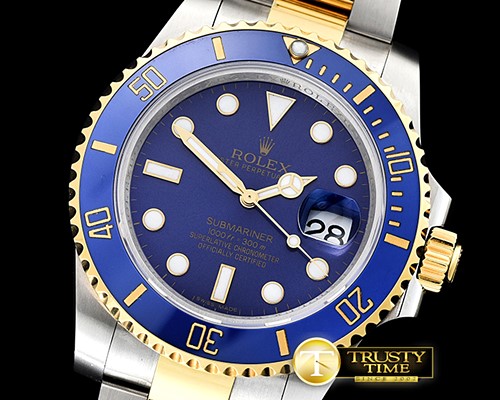 롤렉스 Submariner 116613 YG/SS Cer Bez Blue VRF Asia 2836 -ROLSUB0227A