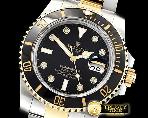 롤렉스 Submariner 116613 Cer YG/SS Black Diam GMF A2836 -ROLSUB0240B