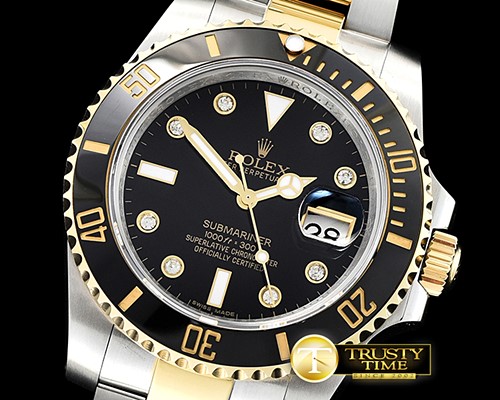 롤렉스 Submariner 116613 Cer YG/SS Blk Diam GMF Asia 3135 -ROLSUB0241C