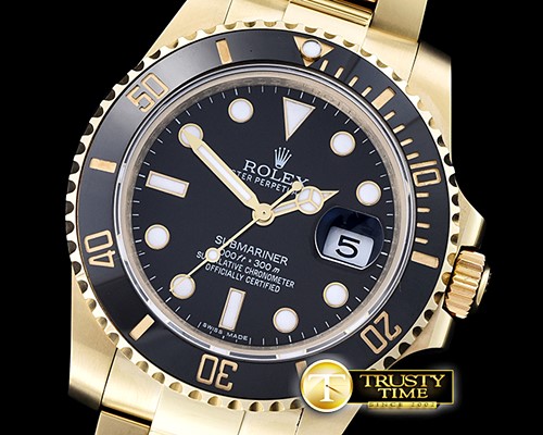 롤렉스 Submariner 116618 YG/YG Black BP V2 SP Asia 3135 -ROLSUB0247A