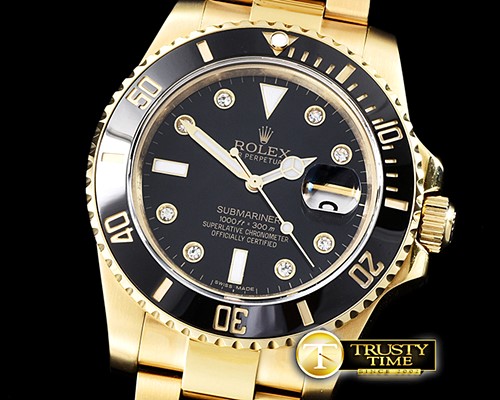 롤렉스 Submariner 116618 Diam YG/YG Blk BP V2 SP Asia 3135 -ROLSUB0248A