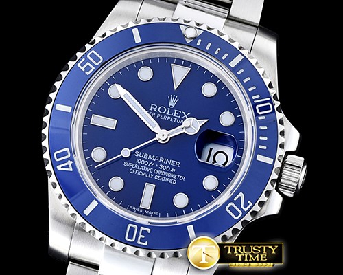 롤렉스 Submariner 116619LN SS/SS Blue BP V2 SP A3135 Mod -ROLSUB0249C