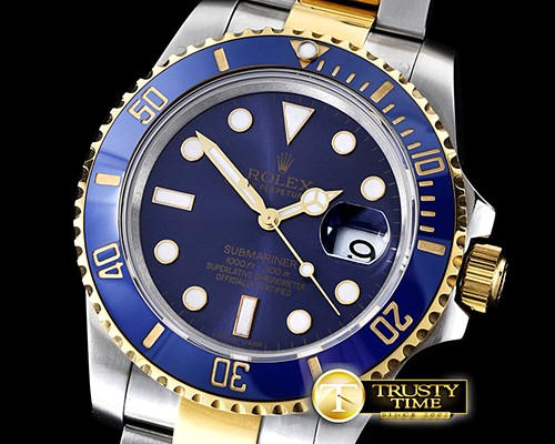 롤렉스 Submariner 116613 Cer YG/SS Blue BP V2 SP Asia 3135 -ROLSUB0250B