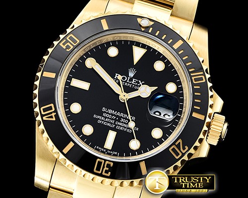 롤렉스 Submariner 116618LN YG/YG Black KSF Asia 2836 -ROLSUB0253C