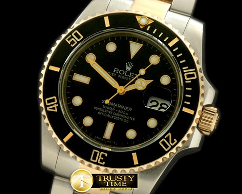 롤렉스 116613 Black TT Submariner Asian Eta 28362 -ROLSUB092B