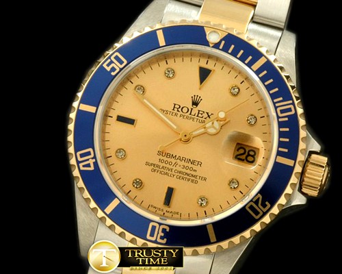 롤렉스 16613 Serti Gold SS/FG TT Sub Swiss 2824/3135 -ROLSUB105B