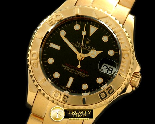 롤렉스 Yachtmaster Mid YG Black Asian Eta 2836/3135 -ROLYM048B
