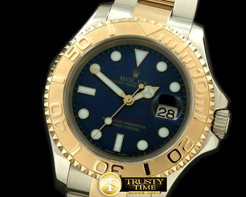 롤렉스 Yachtmaster Men SS/YG TT Blue Asia 2813 25J 28800 -ROLYM066C