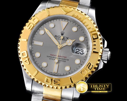 롤렉스 16623 Yachtmaster Men SS/YG Grey JF Asia 2836 -ROLYM090