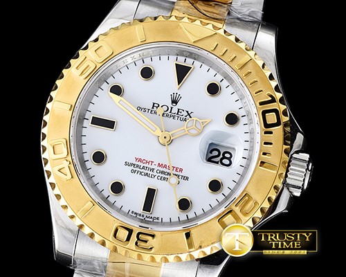롤렉스 16623 Yachtmaster Men TT White JF Asia 2836 -ROLYM094A