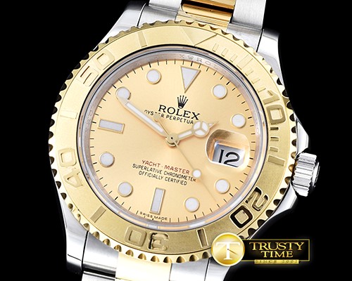 롤렉스 YachtMaster Mens YG/SS Gold BP Asia 2836 Mod3135 -ROLYM097D