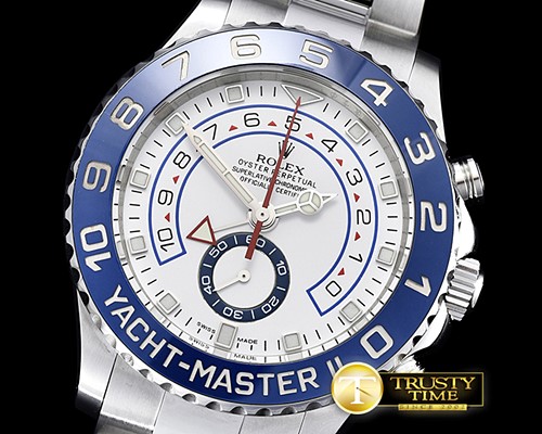 롤렉스 YachtMaster II 116680 Blue SS/SS White JF V2 A7750 -ROLYM120