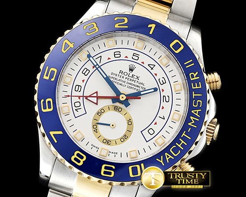 롤렉스 YachtMaster II Blue YG/SS White BP Asia 2813 Mod -ROLYM123