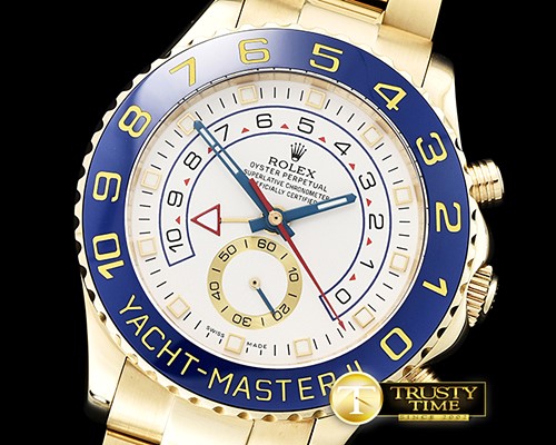 롤렉스 YachtMaster II Blue YG/YG White BP Asia 2813 Mod -ROLYM124
