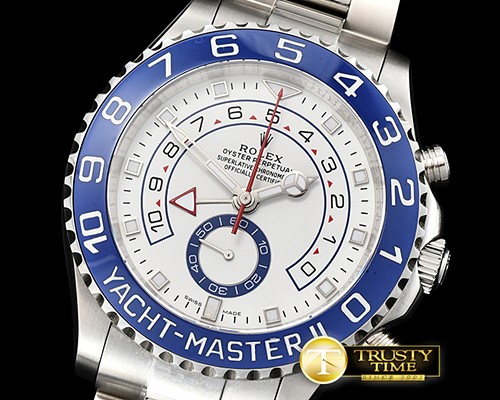 롤렉스 YachtMaster 116680 Blue SS/SS White BP Asia 7750 Mod -ROLYM127B