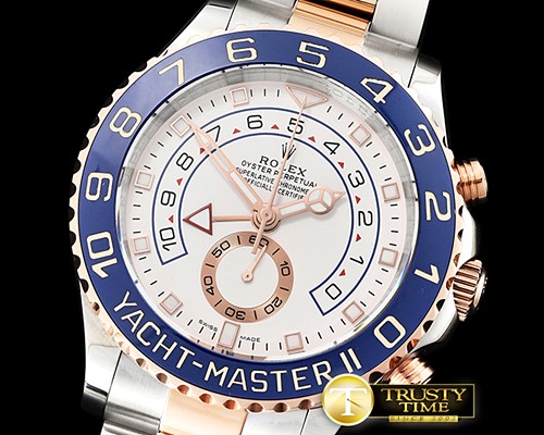 롤렉스 YachtMaster 116681 Blue RG/SS White BP Asia 7750 Mod -ROLYM129