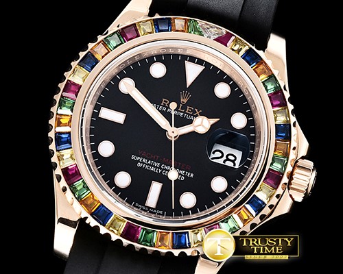 롤렉스 YachtMaster 40 116695SATS RG/RU Black Noob Asia 2836 -ROLYM131