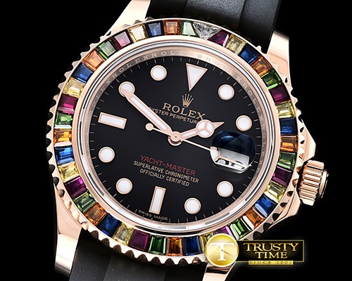 롤렉스 YachtMaster 40 116695SATS RG/RU Black BP Asia 3135 -ROLYM135A