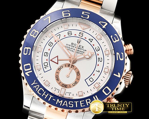 롤렉스 YachtMaster 116681 Blue RG/SS White BP Asia 4161 Mod -ROLYM136