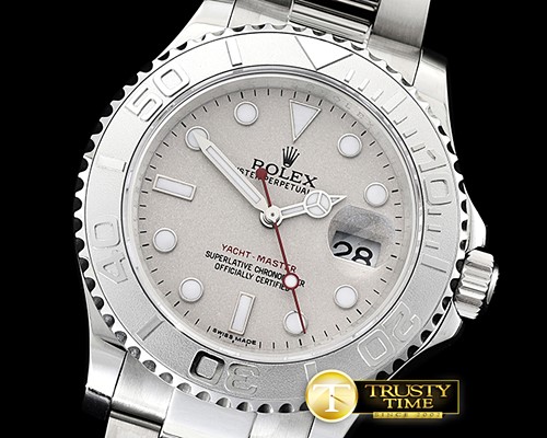 롤렉스 YachtMaster Mens 116622 904L SS/SS Grey GMF Asia 3135 -ROLYM150A