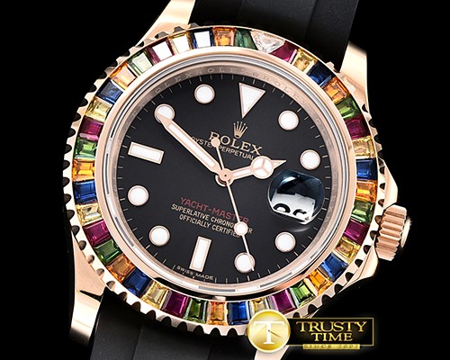 롤렉스 YachtMaster 40 116695SATS RG/RU Black GMF Asia 3135 -ROLYM153