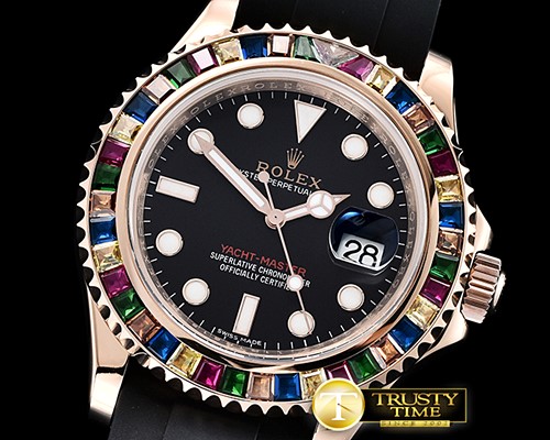 롤렉스 YachtMaster 40 116695SATS RG/RU Black WF Asia 2836 -ROLYM154