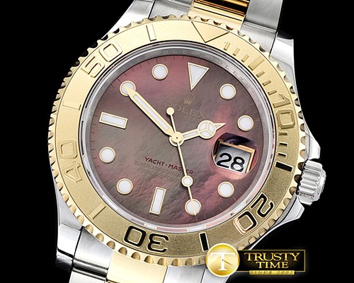 롤렉스 YachtMaster 116613 40mm 904L YG/SS Bwn MOP GMF A3135 -ROLYM156B