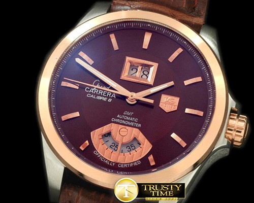 태그호이어 Grand Carrera Big Date Auto SS/RG/LE Brown A2813 -TAG0158
