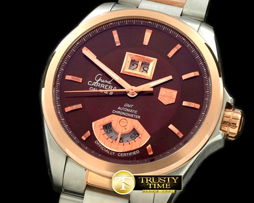태그호이어 Grand Carrera Big Date Auto SS/RG Brown A2813 -TAG0159A