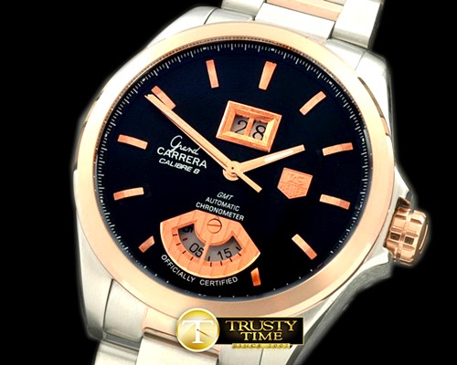 태그호이어 Grand Carrera Big Date Auto SS/RG Black A2813 -TAG0159B