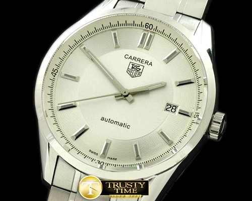 태그호이어 Carrera Automatic Men SS White Asian Eta 28242 -TAG0163A
