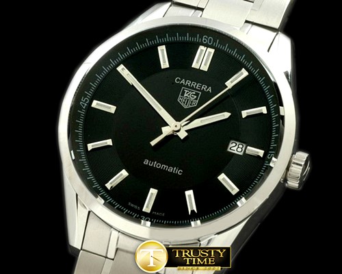 태그호이어 Carrera Automatic Men SS Black Asian Eta 28242 -TAG0163B