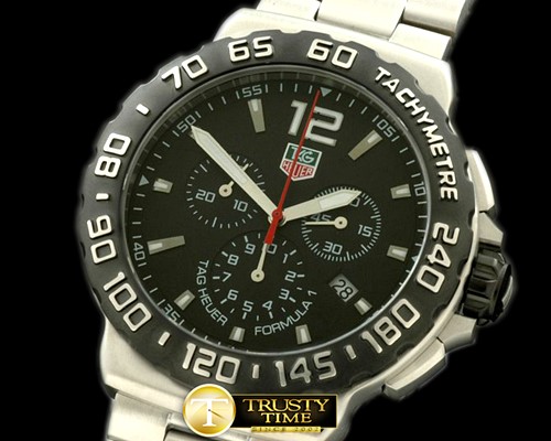 태그호이어 Formula 1 SS/SS Black Swiss Eta Quartz Chrono -TAG0166B