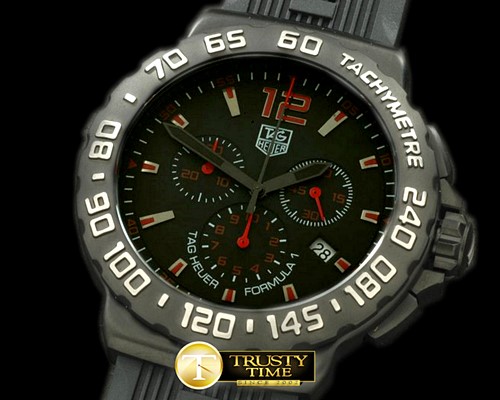 태그호이어 Formula 1 PVD/RU Blk/Red Swiss Eta Quartz Chrono -TAG0167A