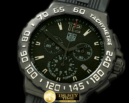 태그호이어 Formula 1 PVD/RU Blk/Blk Swiss Eta Quartz Chrono -TAG0167B